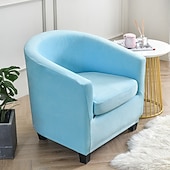 cheap Armchair Cover &amp; Armless Chair Cover-Velvet Club Chair Barrel Chair Slipcover Tub Chair Cover with Seat Cushion Cover Non Slip Furniture Protector Couch Cover with Elastic Bottom for Hotel Bar,Sage Green