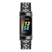 levne Pásky na hodinky Fitbit-Pásek hodinek pro Fitbit Charge 5 Nerez Výměna, nahrazení Popruh Bling Diamond Náramek na šperky Náramek