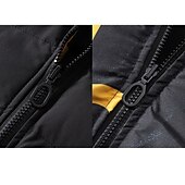 abordables Manteaux &amp; vestes-Homme Manteau d&#039;hiver Veste d&#039;Hiver Doudoune Veste matelassée Poche Full Zip Imprimer Extérieur Plein Air du quotidien Normal Sportif Décontractées Chaud Respirable Automne Hiver Lettre Noir Jaune