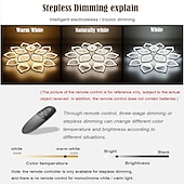 cheap Dimmable Ceiling Lights-6/8/12/15 Heads LED Ceiling Light Lotus Design  Ceiling Lamp Modern Artistic Metal Acrylic Style Stepless Dimming Bedroom Painted Finish Lights 110-240V ONLY DIMMABLE WITH REMOTE CONTROL Flower Design