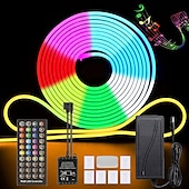 preiswerte Neon-LED-Beleuchtung-3~10m 9.8~32.8ft dc12v rgb wasserdichte led flexible neonseil streifen licht app musiksynchronisation funktioniert mit alexa google assistant für partydekoration