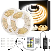halpa LED-neonvalot-32.8ft 10m cob flexbile neon led nauha valo vedenpitävä ir24 avainohjain 24v adapterilla lämmin kylmä valkoinen kaappiin makuuhuone keittiö tv peili