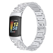 levne Pásky na hodinky Fitbit-Pásek hodinek pro Fitbit Charge 5 Nerez Výměna, nahrazení Popruh Bling Diamond Náramek na šperky Náramek