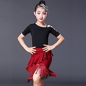 economico Abbigliamento danza per bambini-Abbigliamento da ballo per bambini Gonne Nappa Traforato Colore Puro Da ragazza Prestazioni Addestramento Manica corta Elastene