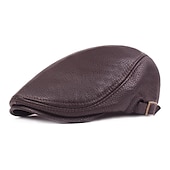 お買い得  メンズハット-男性用 ハンチング ブラック ブラウン PU ファッション ストリートファッション スタイリッシュ 1920年代のファッション アウトドア 日常 お出かけ 平織り ウォーム