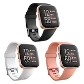 economico Cinturini per orologi Fitbit-3 pezzi Cinturino per orologio  per Fitbit Versa 2 / Versa Lite / Versa SE / Versa Silicone Sostituzione Cinghia Soffice Traspirante Cinturino sportivo Polsino