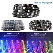 cheap WiFi&amp;Music Control-Addressable Dream color RGBIC WiFi Bluetooth LED Light Strip 5~10m 16.4~32.8ft Waterproof 5050SMD Work with Alexa Google Assistant