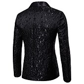 economico Blazer da uomo-Per uomo Giubbotto Giacca Strada Attività commerciale Tenere al caldo Traspirante Tasche Jacquard Autunno Inverno Floreale Streetwear Elegante Bavero a lancia Standard Cotone Standard Nero Bianco