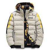 abordables Manteaux &amp; vestes-Homme Manteau d&#039;hiver Veste d&#039;Hiver Doudoune Veste matelassée Poche Full Zip Imprimer Extérieur Plein Air du quotidien Normal Sportif Décontractées Chaud Respirable Automne Hiver Lettre Noir Jaune