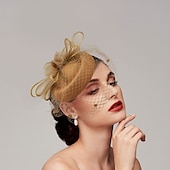 economico Fascinator-Piume  Fascinatori in rete  Cappelli  Copricapo con piuma  Cappello  Fiore 1 PC Matrimonio  Corsa di cavalli  Giorno delle donne Copricapo Abito da impressionare Abito da gara 2025