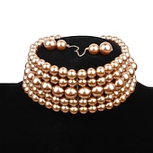 halpa Lisävarusteet ja enemmän-helmi choker kaulakoru korvakorut 2 kpl läppätarvikkeet vintage 1920-luvun möly 20-luvun art deco naisille