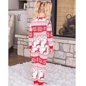 cheap Pajamas-Family Christmas Family Pajamas Pajamas Graphic Deer Home Print Red Long Sleeve Active Matching Outfits