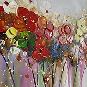 billige Blomster-/botaniske malerier-blomster oljemaleri lerret veggkunst dekorasjon fargerik blomst stilleben til hjemmeinnredning rullet rammeløst ustrukket maleri