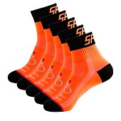 cheap Cycling Clothing Accessories-Compression Socks Athletic Sports Socks Crew Socks Cycling Socks Men's Football / Soccer Cycling / Bike Breathable Wearable 1 Pair Winter Solid Color Chinlon Black White Orange M L XL