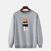 economico Felpe 3D da uomo-Per uomo Orso Stampa Stampe Grafiche Maglia Manica Lunga Felpa Girocollo Designer Casual Grande e Alto Casuale Sport &amp; Outdoor Inverno Primavera &amp; Autunno