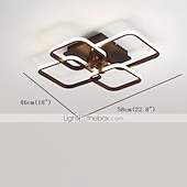 economico Lampade da soffitto con dimmer-Plafoniere design a 4 luci 58 cm forme quadrate led alluminio gel di silice plafoniera moderna camera dei bambini in stile nordico luci camera da letto 110-120 v 220-240 v