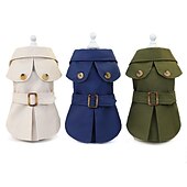 ieftine paltoane-Trenci pentru câini, jachetă parka rezistentă la vânt haine elegante pentru câini în stil britanic pentru pisici mici (2-18 lb) chihuahua malteză pomerania