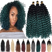 abordables Crocheter les cheveux-crochet cheveux bouclés vague d&#039;eau crochet cheveux bouclés tressage cheveux bouclés crochet cheveux pour les femmes noires marlybob crochet cheveux 14 pouces 14 pouces 3 packs