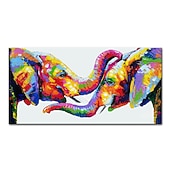 ieftine Picturi cu Animale-pictură în ulei realizată manual pictată manual artă de perete mintura modernă abstractă elefant animale imagine decor decor pânză rulată fără cadru neîntins