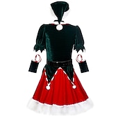 billiga Vuxna juldräkter-jultomten Alf Mrs.Claus Kläder Julhatt Fin julklänning Dam Jul Karnival julafton Jul Vuxna Fest Jul Klänning Hatt