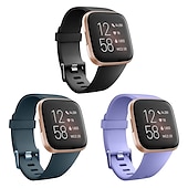 economico Cinturini per orologi Fitbit-3 pezzi Cinturino per orologio  per Fitbit Versa 2 / Versa Lite / Versa SE / Versa Silicone Sostituzione Cinghia Soffice Traspirante Cinturino sportivo Polsino