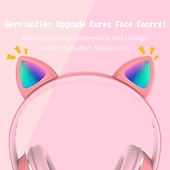 economico Cuffie on-ear e over-ear-Cuffie LED L400 Flash Con Orecchie di Gatto Carine Con Microfono Auricolare Bluetooth Over-Ear Cuffie Wireless per Gioco Musicale