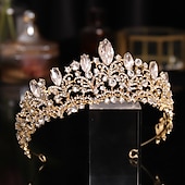 abordables Accesorios para el peinado del cabello-Tiaras de la corona Diademas Tocados Brillante Legierung Boda Fiesta / Noche San Valentín Enamorado Retro Dulce Con Cristal / Cristal Combinación Celada Sombreros