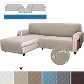 cheap Sofa Cover-Quilted Sofa Slipcover L Shape Sofa Cover Sectional Couch Cover Chaise Lounge Slip Cover Reversible Sofa Cover Furniture Protector Cover for Pets Kids Children Dog Cat