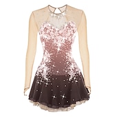 preiswerte Eiskunstlaufkleider-Eiskunstlaufkleid Damen Mädchen Eislaufen Kleider Austattungen Violett Weiß Pudriges Rosa Blume Rückenfrei Gitter Elasthan Wettbewerb Eiskunstlaufkleidung Handgemacht Mit Steinen verziert Strass