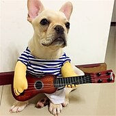 ieftine Costum pentru animale de companie de Halloween-costum de câine, costum de câine, costum de chitară pentru animale de companie - câini pisici super amuzant haine pentru animale de companie stil chitarist nebun cel mai bun cadou pentru ziua de