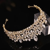abordables Accesorios para el peinado del cabello-Tiaras de la corona Diademas Tocados Brillante Legierung Boda Fiesta / Noche San Valentín Enamorado Retro Dulce Con Cristal / Cristal Combinación Celada Sombreros