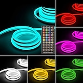 preiswerte Neon-LED-Beleuchtung-3~10m 9.8~32.8ft dc12v rgb wasserdichte led flexible neonseil streifen licht app musiksynchronisation funktioniert mit alexa google assistant für partydekoration
