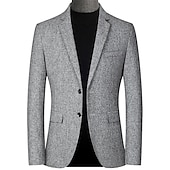 cheap Men&#039;s Trench Coat-Men&#039;s Winter Coat Wool Coat Overcoat Short Coat Blazer Formal Daily Wear Fall Winter Terylene Thermal Warm Outdoor Outerwear Clothing Apparel Fashion Modern Contemporary Plaid Pocket Turndown Single