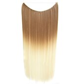 cheap Synthetic  Extensions-24inch 50grams 100grams Synthetic Hair Extension Gradual Color Brown Gray Blonde String Halo Hairpieces Extensions