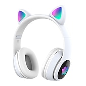 economico Cuffie on-ear e over-ear-Cuffie LED L400 Flash Con Orecchie di Gatto Carine Con Microfono Auricolare Bluetooth Over-Ear Cuffie Wireless per Gioco Musicale