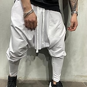 abordables pantalons décontractés-Homme Sarouel Pantalon Jogger Pantalon Pantalons décontractés Cordon Taille elastique Bouffant Couleur unie Respirable Poids Léger Toute la longueur Casual du quotidien Vêtement de rue Décontractées