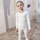 ieftine Ținute Dans Copii-Ținute de Dans Copii Balet Îmbrăcăminte de Sport Vârf Solid Fete Antrenament Performanță Manșon Lung Înalt Amestec Bumbac