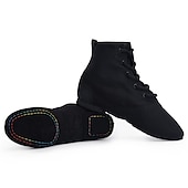 preiswerte Jazztanzschuhe-Damen-Jazztanzstiefel aus Segeltuch mit Schnürung – leichte Knöchelschuhe mit geteilter Sohle für Training, Auftritt und Bühneneinsatz