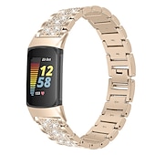 levne Pásky na hodinky Fitbit-Pásek hodinek pro Fitbit Charge 5 Nerez Výměna, nahrazení Popruh Bling Diamond Náramek na šperky Náramek