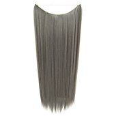 cheap Synthetic  Extensions-24inch 50grams 100grams Synthetic Hair Extension Gradual Color Brown Gray Blonde String Halo Hairpieces Extensions