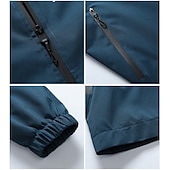 baratos casacos ativos masculinos-Casaco impermeável masculino impermeável para exterior capa de chuva leve com zíper embalável para caminhadas com capuz para corrida impermeável azul