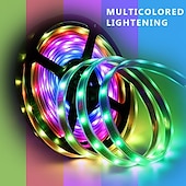 cheap WiFi&amp;Music Control-Addressable Dream color RGBIC WiFi Bluetooth LED Light Strip 5~10m 16.4~32.8ft Waterproof 5050SMD Work with Alexa Google Assistant