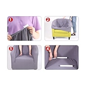 billiga Fåtöljskydd och armlöst stoltäckning-stretch fyrkantiga badkar stol vinröd slipcover sofföverdrag möbelskydd hög stretch 1 stycke soffa stolsöverdrag för vardagsrum slitstarkt spandex tyg icke glidtvättbar