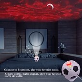 رخيصةأون أضواء هدايا عيد الميلاد-جولة السماء كشاف ضوئي LED ضوء الليل بلوتوث التحكم عن بعد التحكم الصوتي هدية عيد الحب عيد الأطفال تيار متردد 1 قطعة