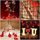 cheap Battery String Lights-1.5-20M Love Heart String Lights Good Wishes Proposal Confession Love Lantern Bedroom Room Creative Hanging Lamp LED String Lights Holiday Lights Outdoor Creative Party Batteries Powered 1Set