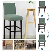 ieftine Husa scaun de sufragerie-husă scaun de bar stretch scaun de bar husă scaun pub roșu visiniu negru pentru sufragerie cafenea scaun bar husă mobilă detașabilă husă scaun țesătură jacquard cu fund elastic