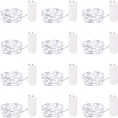 baratos Alimentado por Pilha-100 unidades de luzes de natal de fadas operadas por bateria de 7 pés 20 led à prova d &#039;água mini luzes de corda do firefly com fio de prata flexível para peças centrais de casamento pote de pedreiro