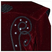 cheap Outerwear-Vintage Gothic Medieval Coat Masquerade Outerwear Prince Vampire Plague Doctor Solid Colored Fancy Dress Men&#039;s Fantasy Royal Steampunk Halloween Carnival Masquerade Party Adults&#039; Coat