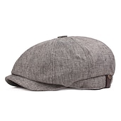 billiga Huvudbonader för herrar-Herr Basker Newsboy-keps Svart Khaki grön Linné 1920-talets mode Retro Formell Kontor Dagligen Enfärgad / vanlig färg Fritid