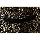 economico Blazer da uomo-Per uomo Giubbotto Giacca Strada Attività commerciale Tenere al caldo Traspirante Tasche Jacquard Autunno Inverno Floreale Streetwear Elegante Bavero a lancia Standard Cotone Standard Nero Bianco